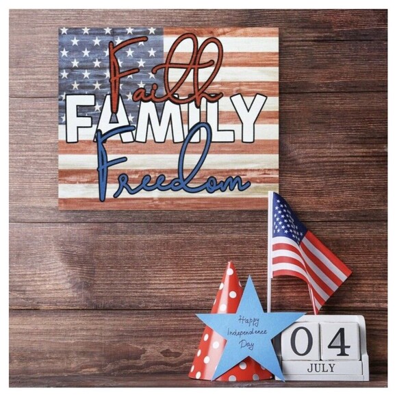 JennyGems Patriotic Decorations, 4th of July Decor, Wooden Sign for Wall NEW!! - Picture 4 of 11